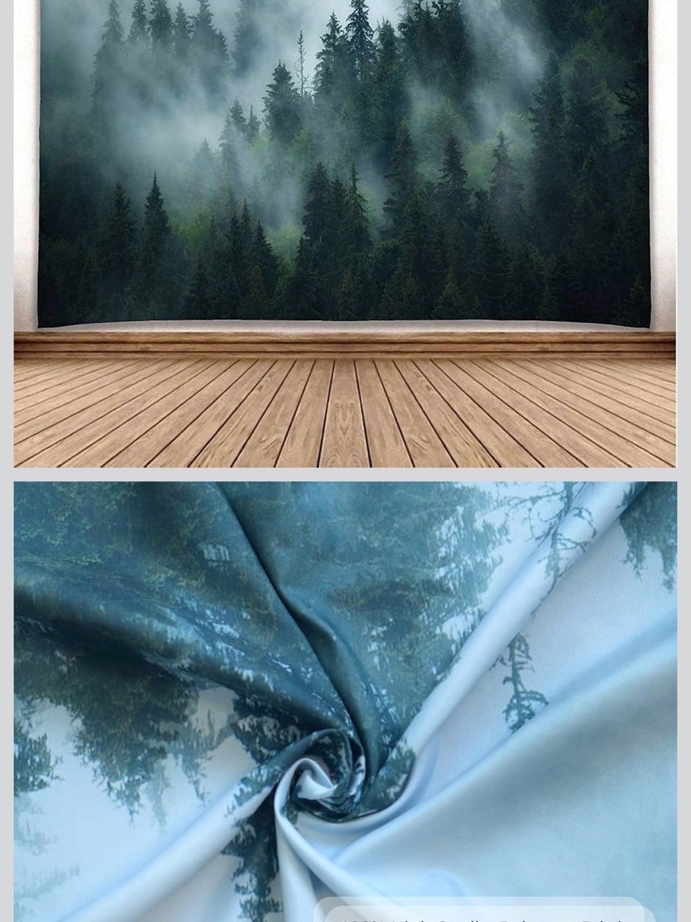 Mystic Forest Wall Mural - Green Gray Oversized